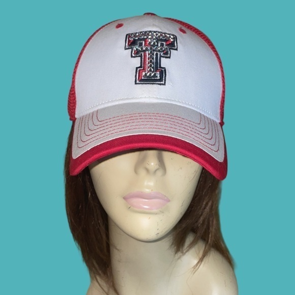 39 Thirty Accessories - TEXAS TECH Bling Logo Baseball Cap Size S and M‎ Officially Licensed